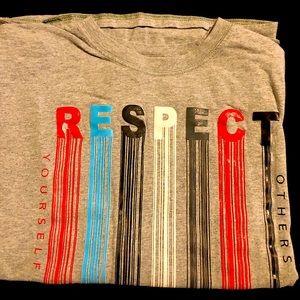 A men’s gray T-shirt